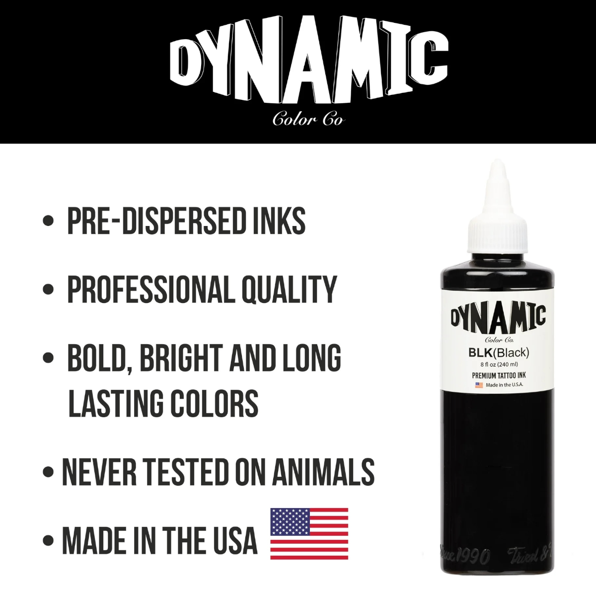 Tinta Dynamic Black Tatuagem 100% Original 240ml